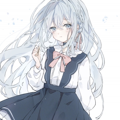 少女图片清新头像 动漫长发