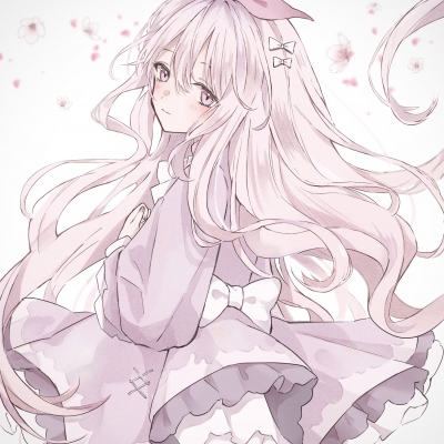 少女图片清新头像 动漫长发