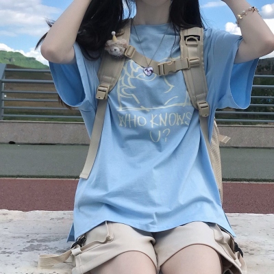 高清个性好看的女头部位不露脸头像蓝色系图片