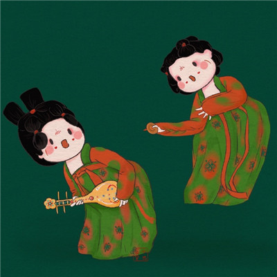 2021超火的唐宫夜宴插画女头像