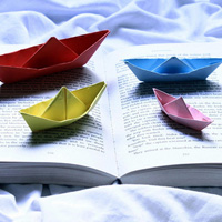 清新纸船图片唯美头像