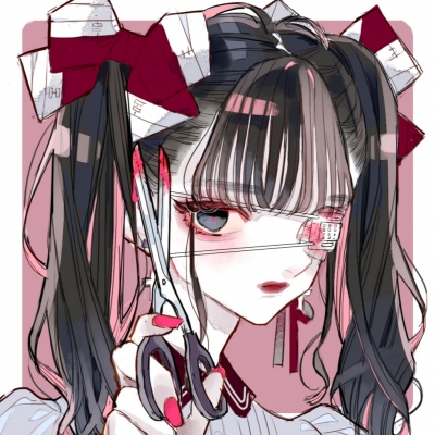 超酷侧脸插画女生动漫头像图片