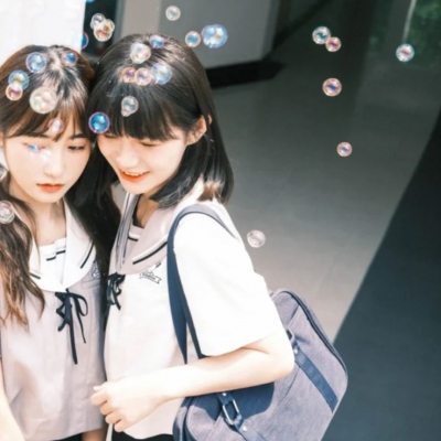 清新高清干净的抖音闺蜜头像真人校园图片