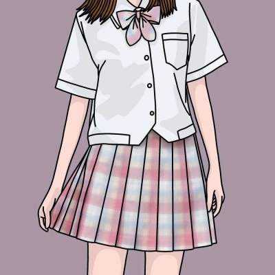 高清不露脸的二次元头像女校服图片