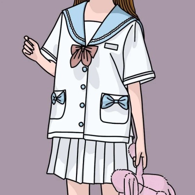 高清不露脸的二次元头像女校服图片