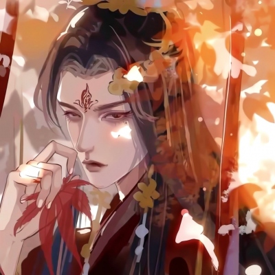 高清唯美情头古风一男一女手绘图片,情侣头像图片