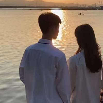 高清唯美的夕阳情侣头像真人图片