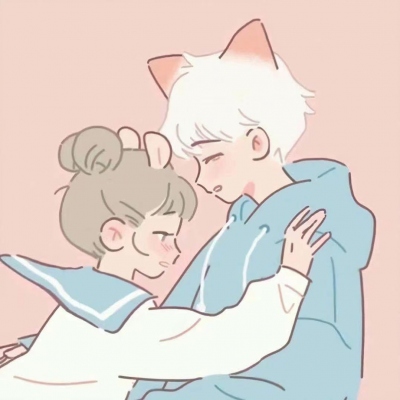 女生奔向男生动漫情头图片
