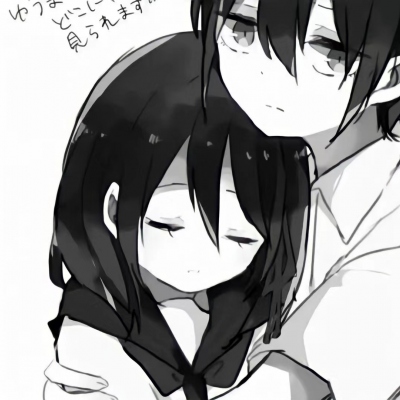 高清超甜的情侣头像一人一半黑白图片