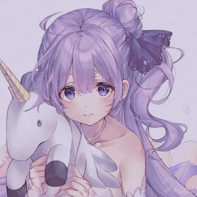 紫色头像可爱小女孩图片