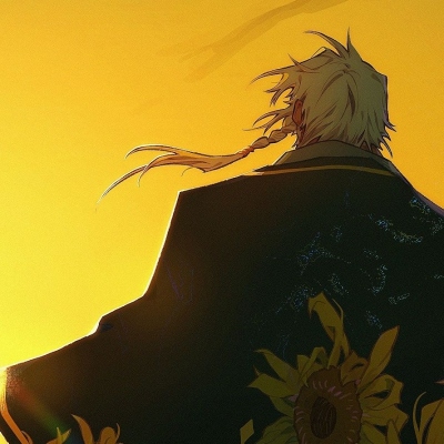 唯美夕阳向日葵田中一男一女动漫情头