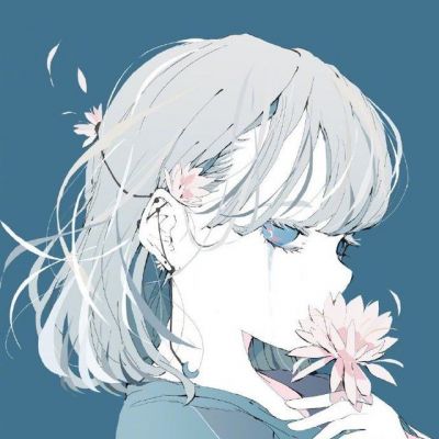 手绘画头像女孩唯美意境简洁